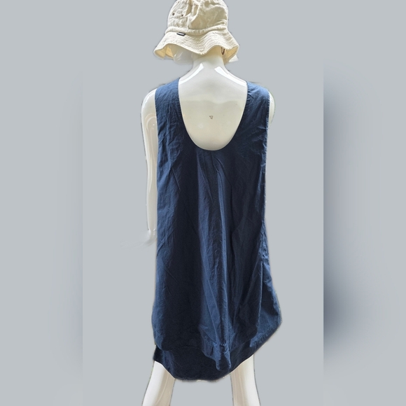 COS Sleeveless Cotton Dark Blue Dress, Small - Picture 4 of 10